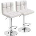 thumbnail image 1 of JJUN Bar Stools Modern Pu Leather Swivel Adjustable Hydraulic Bar Stool Square Counter Height Stool Set of 2 (White), 1 of 8