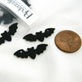 thumbnail image 2 of 10 Matte Black 1 inch (25mm) Winged Spooky Vampire Bat Halloween Charm Pendants with Hole to Hang, 2 of 3