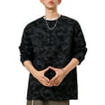 thumbnail image 3 of Lorytime Crew Neck Sweatshirt for Mens Color Block Fleece Athletic Pullover Long Sleeve Tops Loose Outerwear Black 3XL, 3 of 6