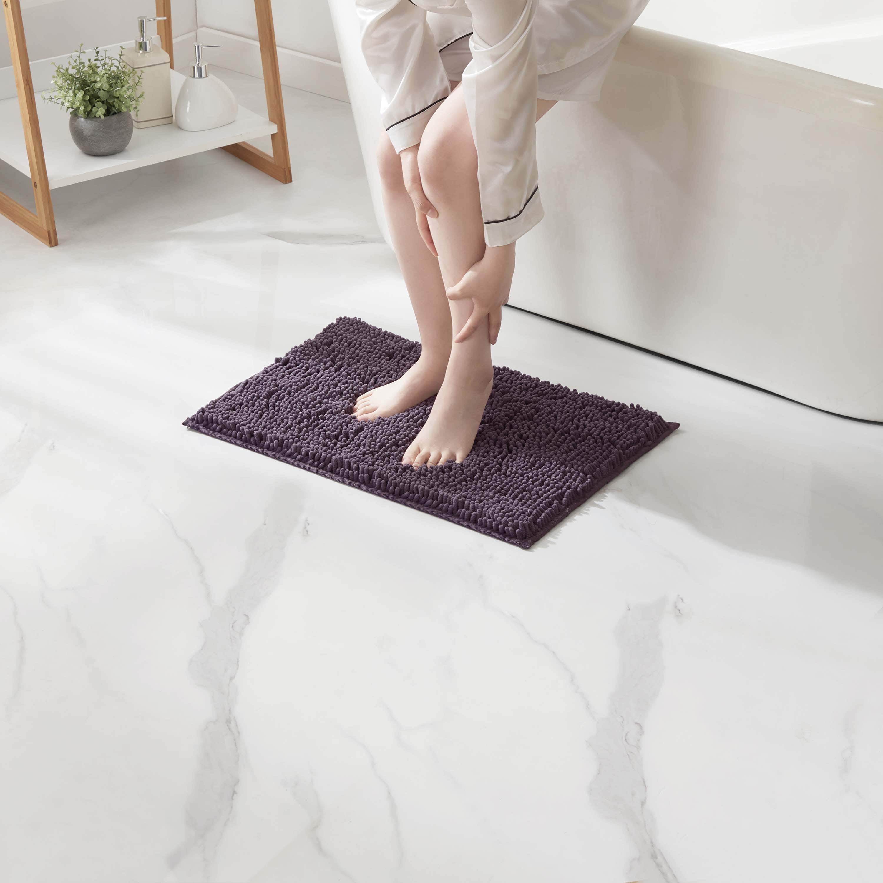 LammaLoe Bath Rug, Chenille Bathroom Rug, Absorbant Bath Mat For Bathroom Decor, Shower Mat 17x24