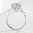 thumbnail image 5 of Round Cut 6-Claw AAA CZ 925 Silver Band Women's Engagement Wedding Ring Size 4-9, 5 of 5