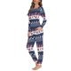 thumbnail image 3 of Conjunto de pijama de manga larga con estampado navideño para mujer, ropa de dormir informal, Jersey, a pedido, 2 piezas, 3 of 4