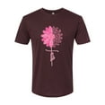 thumbnail image 2 of Wild Bobby, Faith Pink Ribbon Sunflower, Breast Cancer Awareness, Men Premium Tri Blend Tee, Cardinal, Small, 2 of 5