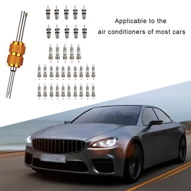 Núcleo De Válvula De Aire Acondicionado De Coche R12 R134A A/C System Service Remover Kit Cobre Coche Ac Válvula Núcleo Anticorrosión Ndcxsfigh Accesorios para autos y motos