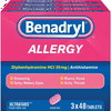 3 Pack Benadryl Ultra Tab Antihistamine Allergy Medicine Tablets. 48 Ct.