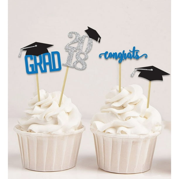 Darling Souvenir, Graduation Cap Theme Party Cupcake Toppers , Dessert
