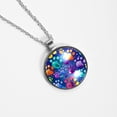 thumbnail image 4 of Dog Paw Print Stunning Glass Circular Pendant Necklace - Women's Necklaces Collection, 4 of 5