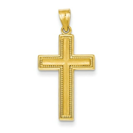 14k Yellow Gold Large Satin Latin Cross Pendant