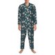 thumbnail image 3 of Fotbe Vintage Floral Pijama de Hombre con Estampado de Manga Larga, Conjunto de 2 Piezas, Ropa de Dormir Suave y Cómoda con Bolsillos-Large, 3 of 7