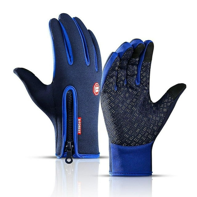 Winter Gloves For Men Waterproof Windproof Cold Gloves Snowboard Motorcycle Riding Driving Warm Touchscreen Zipper Glove