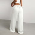 thumbnail image 3 of Jalioing Wide Leg Athletic Trousers Women's Drawstring Elastic Waist Lounge Long Pants Casual Loose Texture Pants, 3 of 7