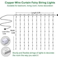 thumbnail image 4 of Curtain String Lights,9.8 ft Hanging Fairy Lights with Remote,Topboutique Waterproof Curtain Lights,8 Modes USB Fairy Lights Plug in,for Christmas,Wedding Bedroom Party Home Decorations,Colorful, 4 of 9