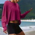 thumbnail image 6 of jowamay Long Sleeve Open Back Workout Top Cropped Long Sleeve Backless Top Yoga Gym Clothes for Gym Yoga Exercise, 6 of 7