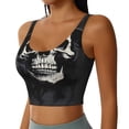 thumbnail image 2 of Gukieu Magician Hat Skull Print Women's Sports Vest, Low-neck U-shaped Removable Pad Sports Bra for Yoga, Exercise, Dance-XX-Large, 2 of 8