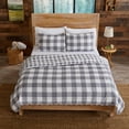 thumbnail image 7 of Great Bay Home Buffalo Check Lodge Reversible Reversible Quilt Set With Shams  (Full / Queen, Felix - Grey), 7 of 7