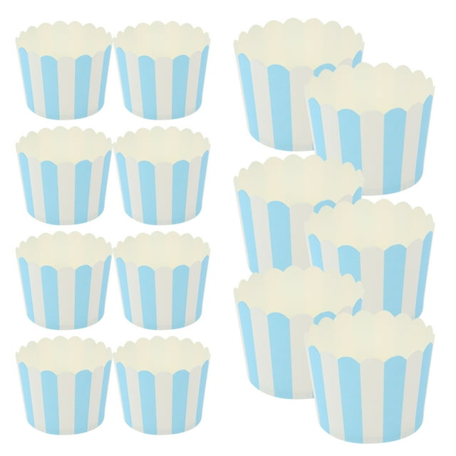 SHISUYAN 50PCS Stripes Paper Cup Cupcake Wrappers Baking Packaging Cup Heat Resistant Cupcake Cups