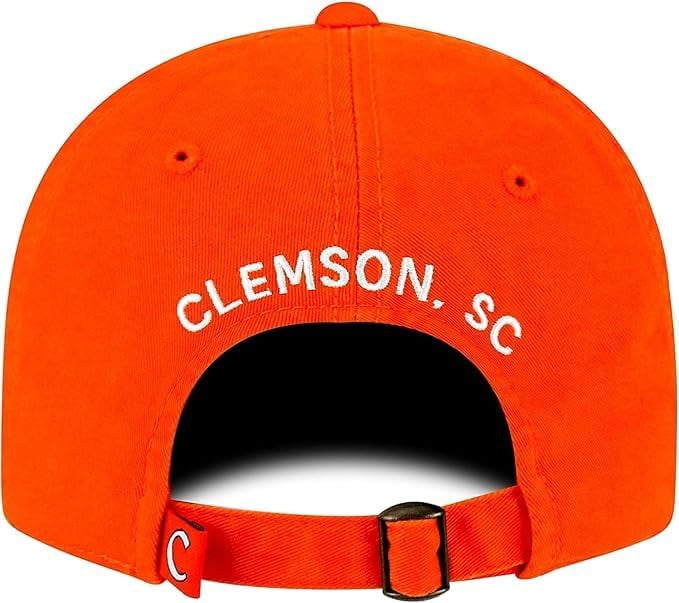 Brand New Collegiate Men's Clemson Adjustable Hat With Rear Word, 100% Cotton, Embroidered Logos, Official School Colors, Orange
