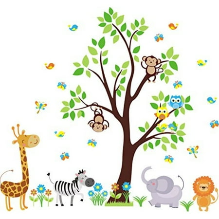 Jungle Animal Wall Decals Nursery Wall Decals Safari Themed