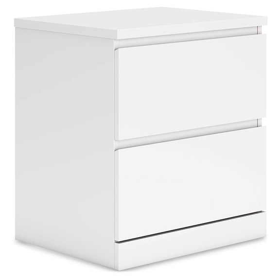 Signature Design by Ashley Onita 2 Drawer Modern Nightstand, White