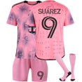 thumbnail image 1 of Sien 2425 Miami Soccer Jerseys 3 Piece Set, Number #9 HGUAIN Commemorative Printed Soccer Jerseys Socks Set, Miami Home Game Short Sleeve Commemorative Soccer Training Suits for Adults, #9/XXL, 1 of 1