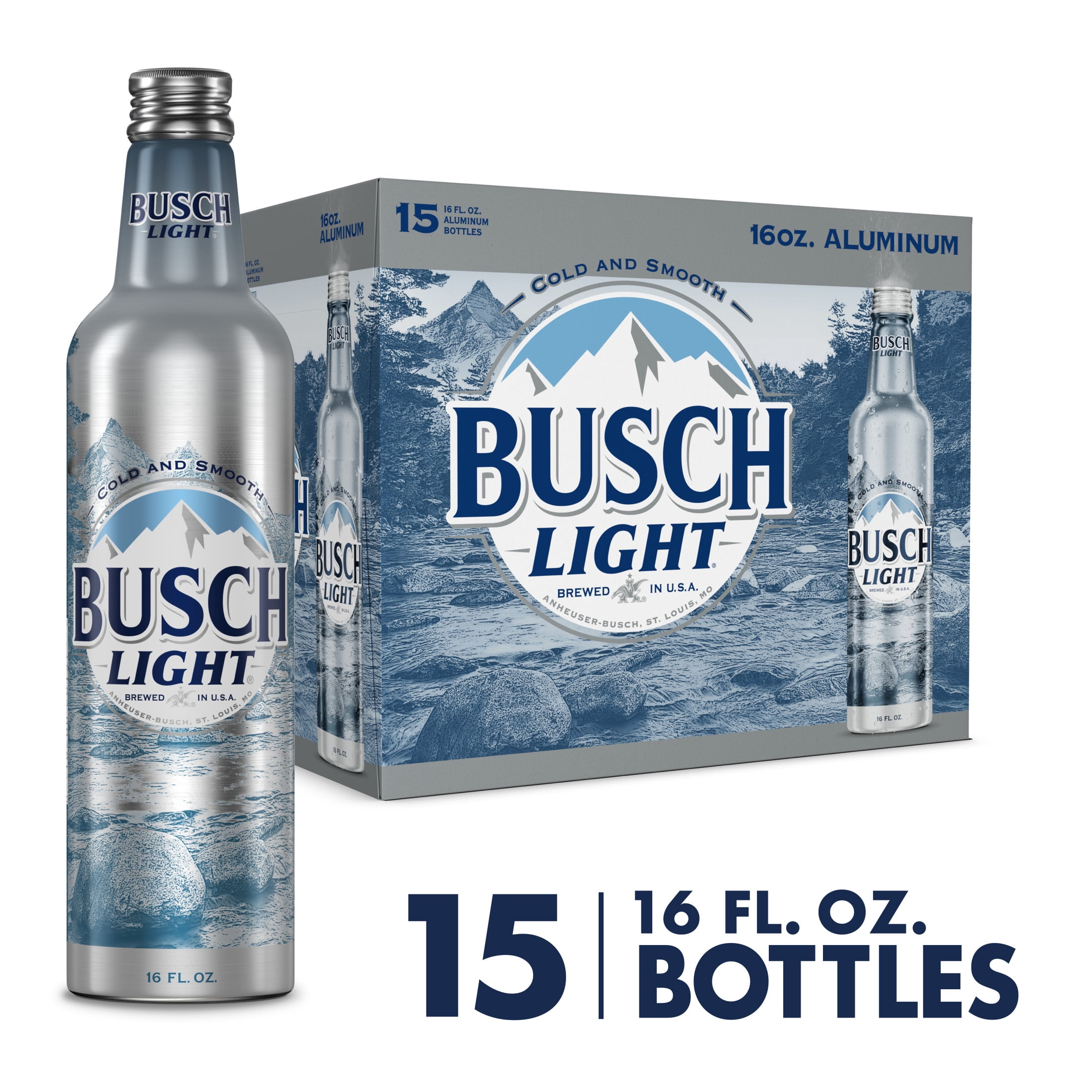 Busch Light American Light Lager Beer 15 pack 16 fl oz Aluminum Bottles 4.1% ABV