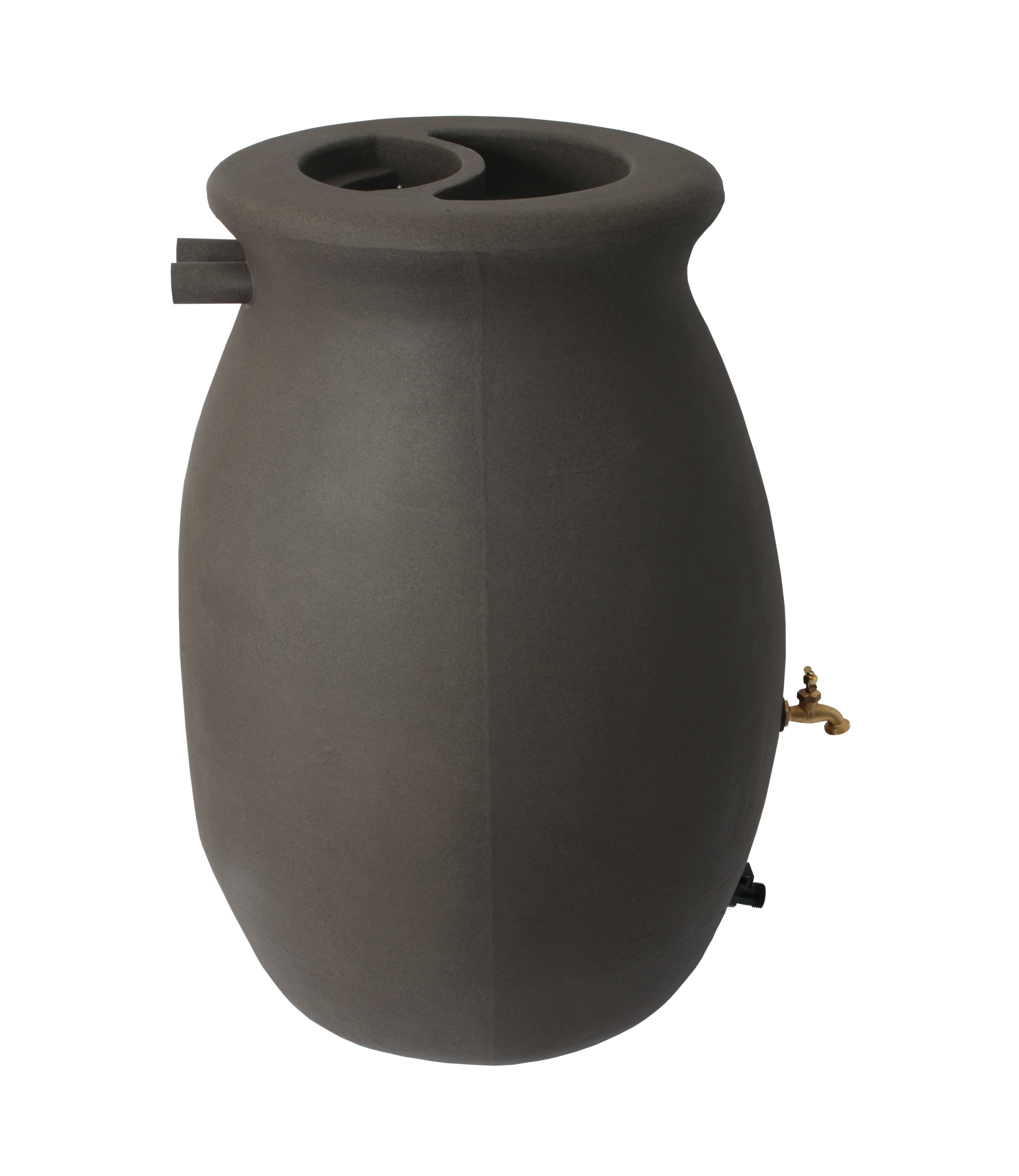 Algreen Flat Back Castilla Rain Barrel, 50 Gallon, Charcoalstone Resin