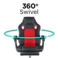 thumbnail image 4 of Comfty Gaming Chair & Fold-Away Footrest, Computer Chair With High Back And Hinged Armrests, Reclining Game Chair With Footrest, Black/Red, 4 of 7