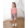 thumbnail image 3 of Toddler Girls Outfits Size 7 Summer Clothes Pink Tops Leopard Print Shorts Set 7T/686, 3 of 6