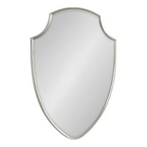 Kate and Laurel Caskill Traditional Shield Wall Mirror, 24 x 32, Silver, Decorative Glamorous Mirror with Shield Shaped Frame and Elegant Chrome Finish for Wall Decor