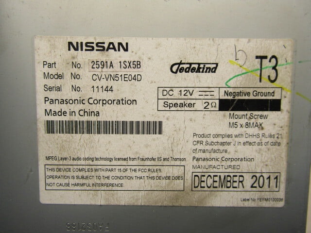 Pre-Owned 2012-2014 Nissan Murano AM FM CD Radio Receiver OEM LKQ - Verify Specific Vehicle Fitment In Description - (Good)