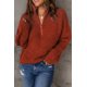 thumbnail image 1 of ABPHQTO Jersey de mujer de punto rojo con cuello alto y hombros caídos, 1 of 5