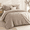 03-light Coffee-Queen (90"x90"), variant on 01-beige Super King Plus (128"x120") Tufted Boho Microfiber Comforter Set