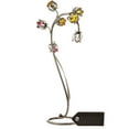 thumbnail image 1 of Matashi Black Metal Crystal Flower Table Ornament Floral Arrangement Elegant Home Office Decor Intricate Stem and Petal Details Red and Yellow Crystals, 1 of 7