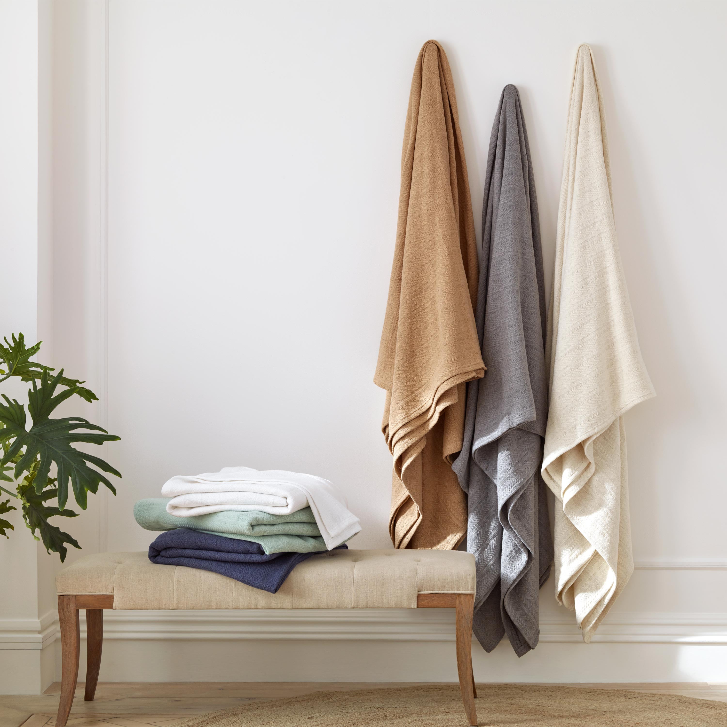 Vellux 100% Cotton Blanket, King, Beige