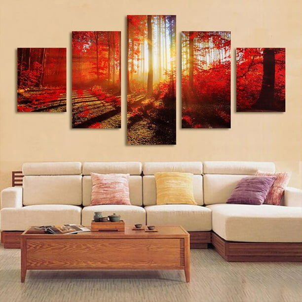 Jygee 5 Piece Frameless Canvas Prints Pictures Art Print , Modern Abstract Paintings, Canvas