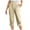 Khaki-08, variant on REALiKUN Womens Cotton Linen High Waist Pants Casual Elastic Straight Leg Cropped Pant Trousers with Pockets