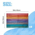 thumbnail image 2 of BaHomeck placemats Set of 4 rectangle Linen Cotton Placemats for Dining Table Washable Heat Resistant,18*12inch,Wall Made Of Reclaimed Wood With Rainbow Color, 2 of 4