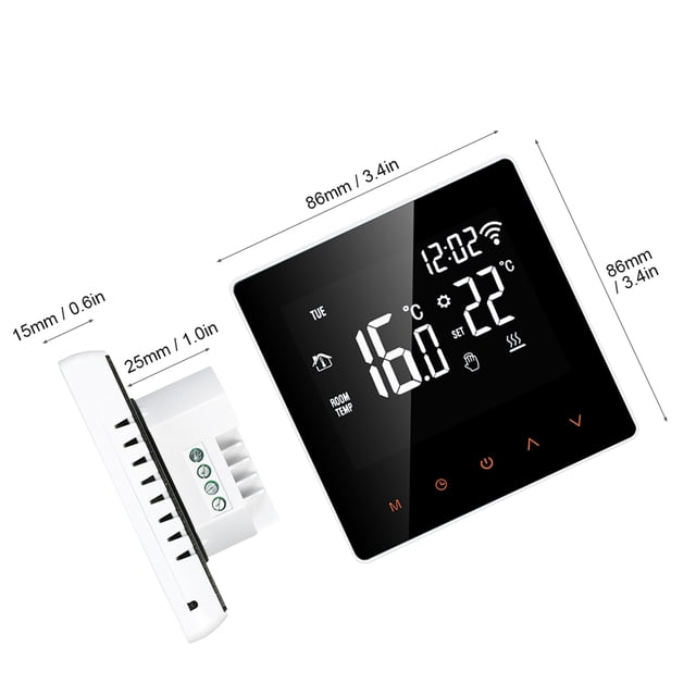 Smart Wi-Fi Smart Thermostat Digital Temperature Controller APP Control LCD Display Touch Screen Week Programmable Electric Floor Heating Thermostat for Home School Office Hotel