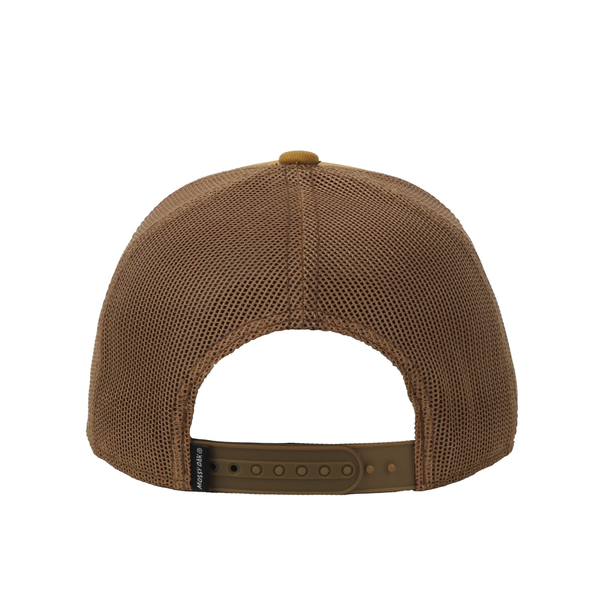 Mossy Oak® Gold 6-Panel Cap – Structured with Leather Patch, Snapback, One Size