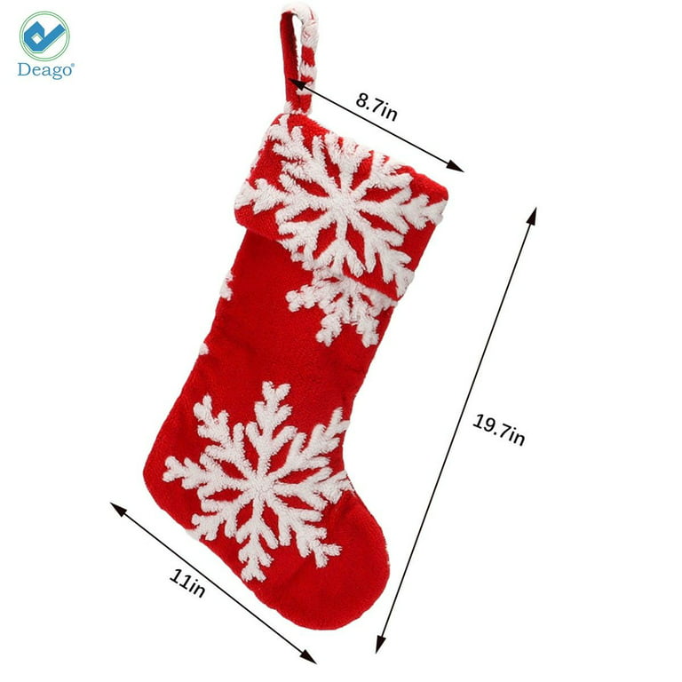  DIYASY White Christmas Stockings, 4 Pack Large Faux