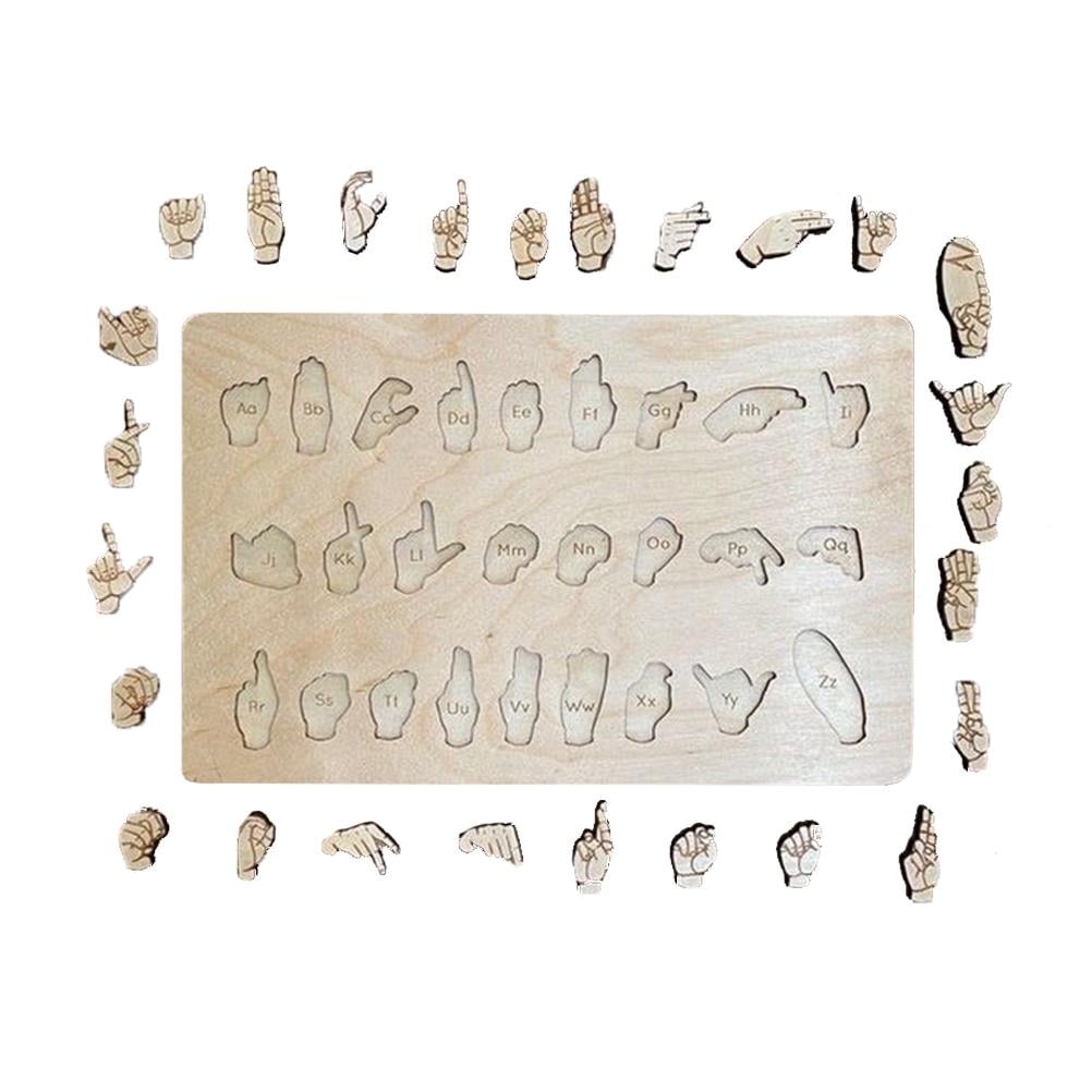 Sign Language Drawing Board Sign Language Puzzle Wooden Jigsaw Best