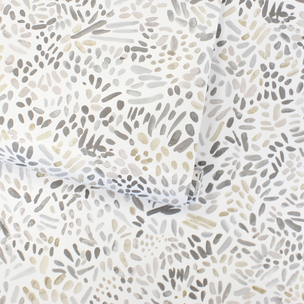Tempaper Grey Brushstroke Garden Peel and Stick Wallpaper, 20.5" x 16.5'