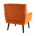 thumbnail image 4 of Velvet Living Room Accent Chairs, Modern Upholstered Armchair, Ergonomics Reading Side Chair with Black Wooden Legs for Bedroom Office Balcony Study, Orange, 4 of 7