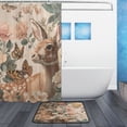 thumbnail image 2 of Bathroom Sets Curtain and Rug Sets 23.6x15.7 in Non-Slip Mat and 72x72 in Shower Curtain for Home Bath Dcor Deer and Butterflies Pattern, 2 of 7