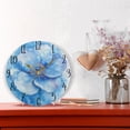 thumbnail image 6 of 10" Quartz Indoor Wall Clock Silent Mechanism / Blue Elegance Gardenia Statue, 6 of 11