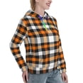 thumbnail image 6 of Kdxio Orange Plaid Print Womens Oversized Hoodies Sweatshirts Hooded Pullover Tops Sweaters Casual-Small, 6 of 7