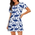 thumbnail image 1 of Disketp Whale para Camisón Corto de Manga Corta para Mujeres, Camisón Cómodo con Escote Redondo, Bonito y Confortable, 1 of 6