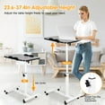 thumbnail image 5 of Zorpupoa Iron Portable Rolling Laptop Table, Overbed Table with Wheels, Adjustable Height Tilting Angle, Wooden, 5 of 14