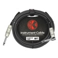 thumbnail image 2 of Cable de Instrumento Kirlin Negro Enchufe Recto a Ángulo Recto 10 Pies PVC, 2 of 6