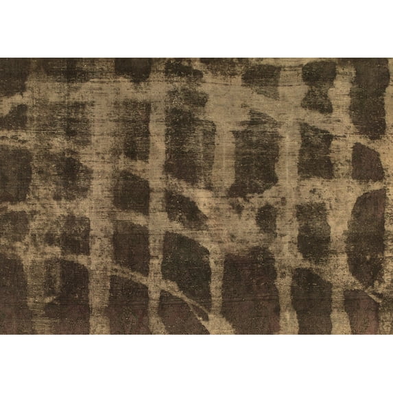 Ahgly Company Indoor Rectangle Abstract Brown Modern Area Rugs, 7' x 9'